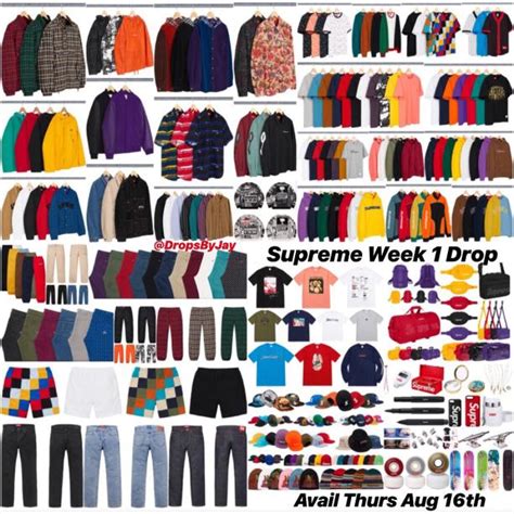 supreme drop lists.